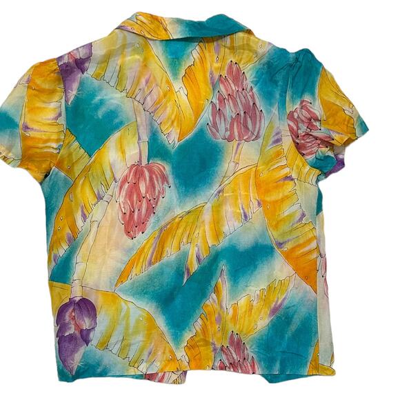 Vintage Sunshine By Sherry Holt Banana Button Down Top - Picture 2 of 6